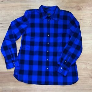 NWOT Talbots Button Down Blue Checkered Top